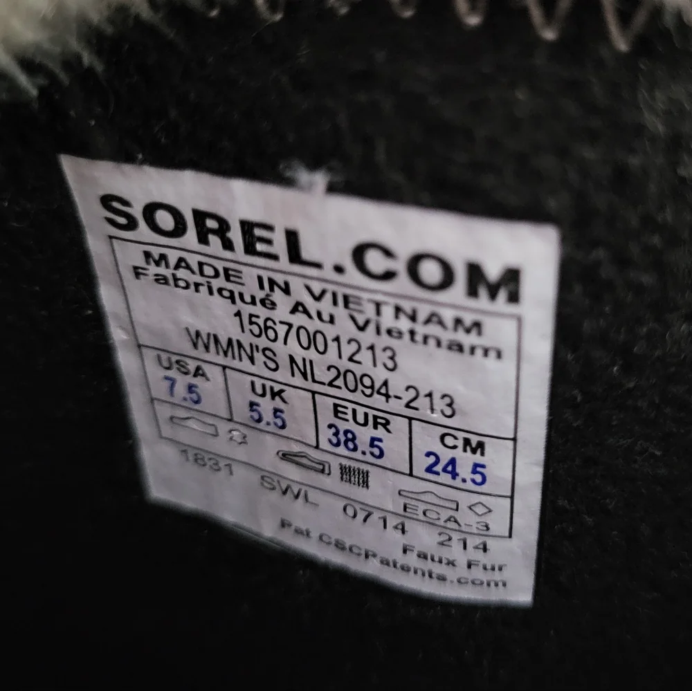 SOREL Women's Tivoli High II Canvas Winter Boots Blue Grey Green Lace Up 7.5
